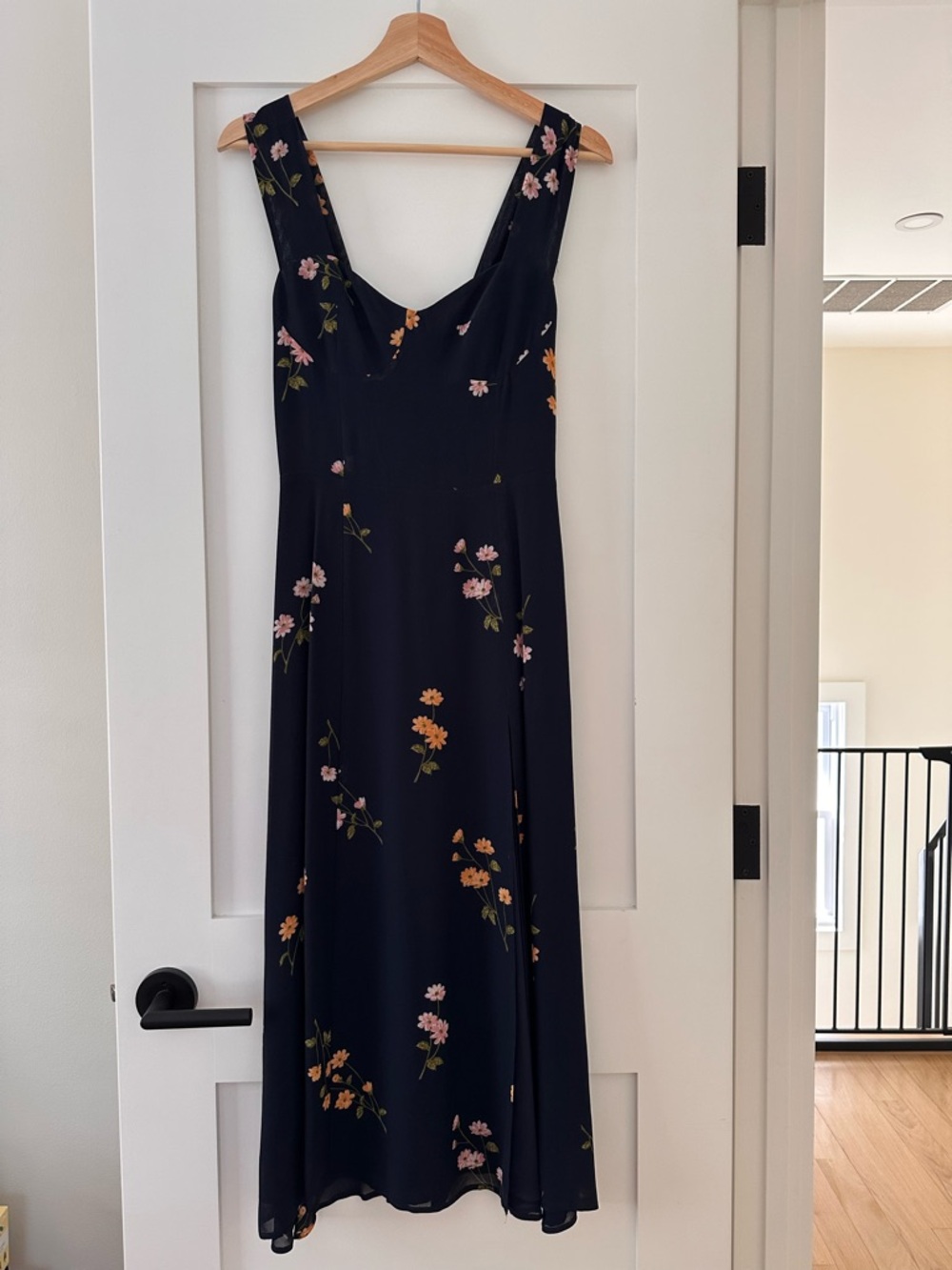 Reformation Navy Floral Dress